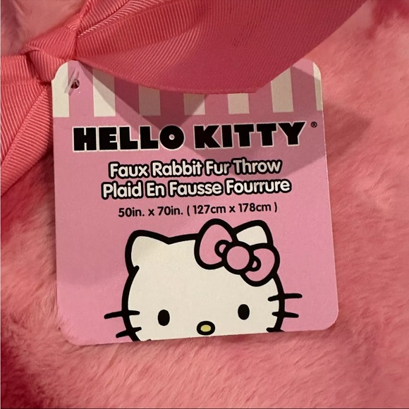 COPY - BNWT VIRAL HELLO KITTY BOW BLANKET FAUX RABBIT FUR COQUETTE - Picture 2 of 3